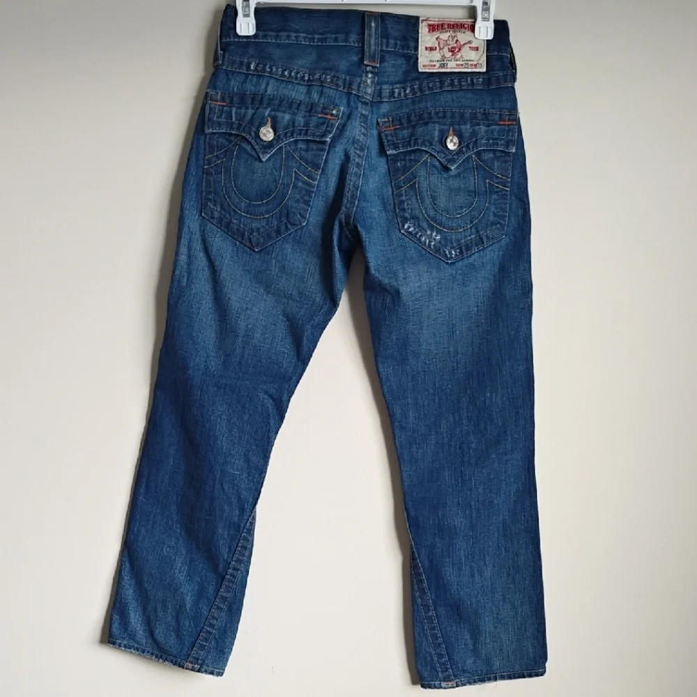 Tru Religion 💙 Distressed Women's Blue Jeans 16'' - Picture 4 of 10